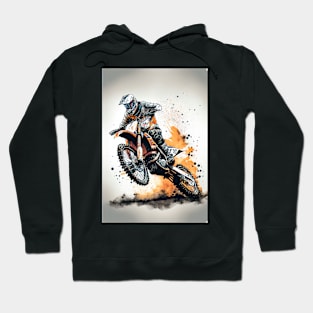 Dirt bike wheelie - splashed paint - white background Hoodie